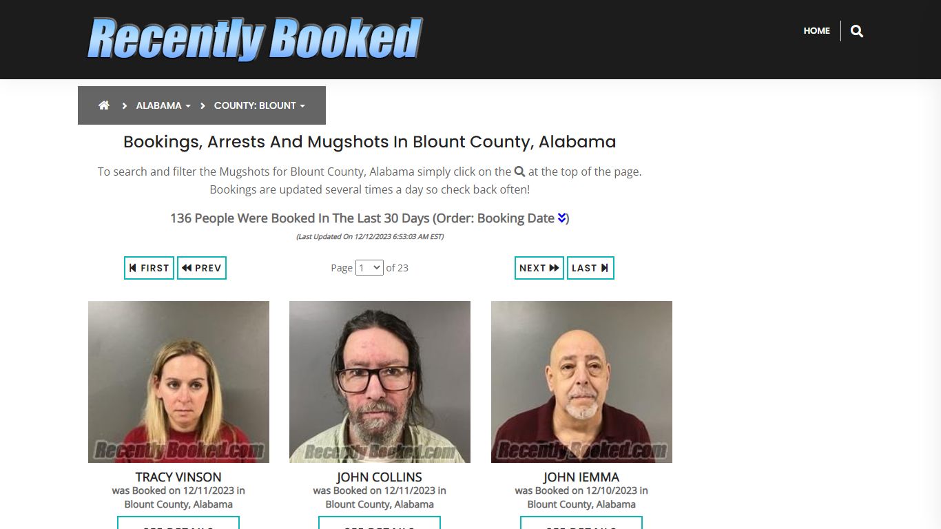 Recent bookings, Arrests, Mugshots in Blount County, Alabama