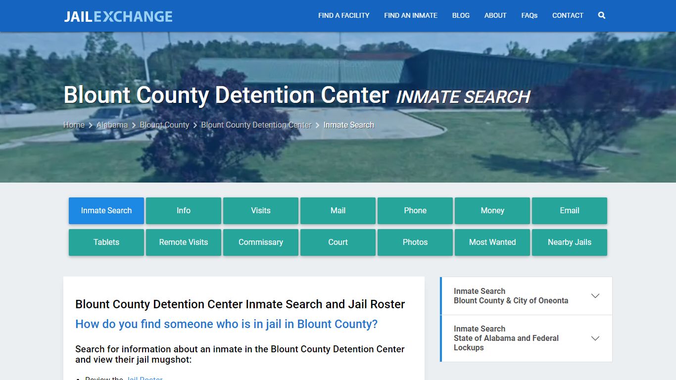 Blount County Detention Center Inmate Search - Jail Exchange