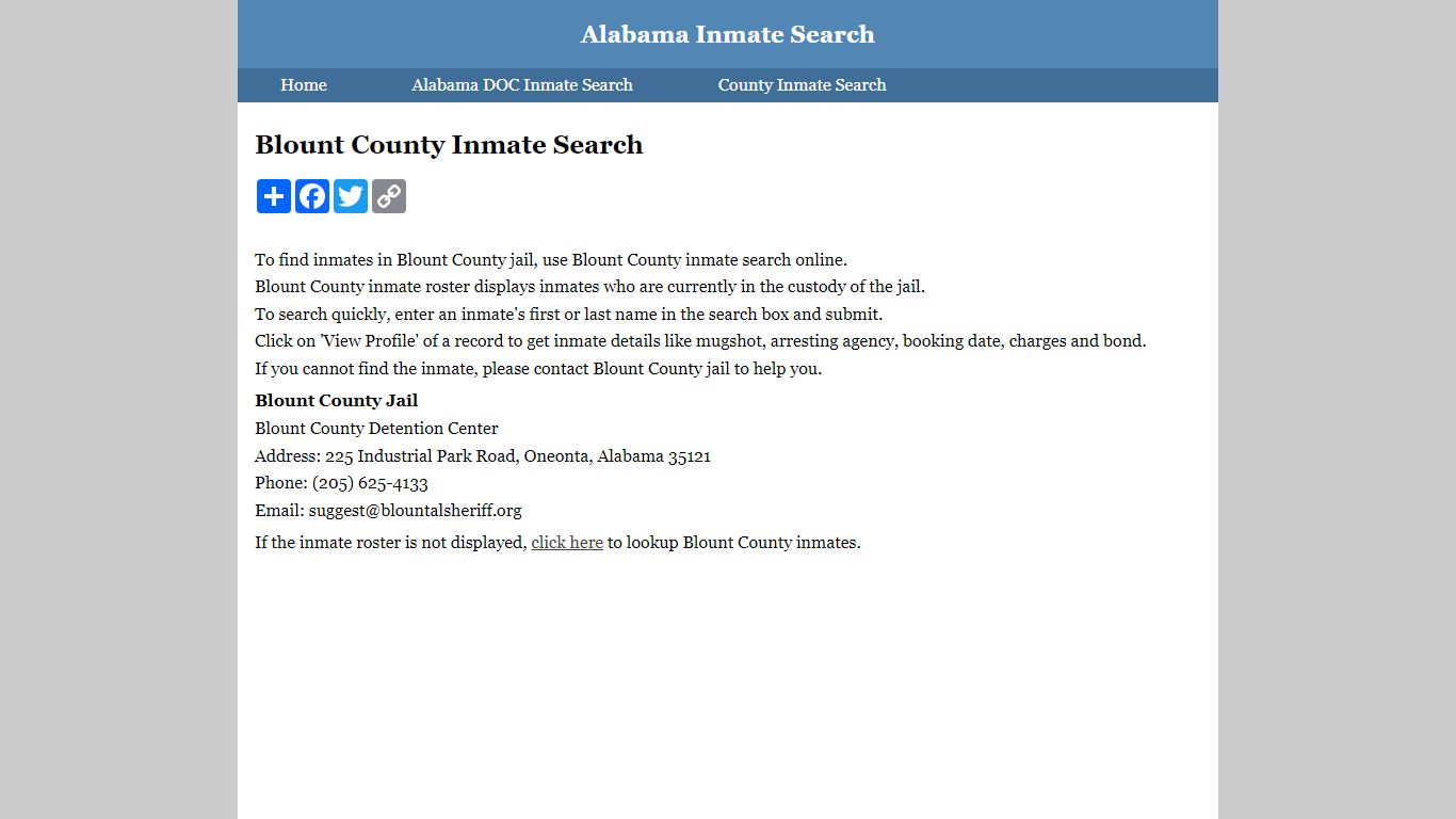 Blount County Inmate Search